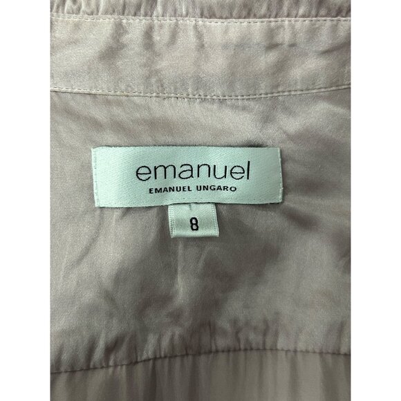 Vintage Emanuel Ungaro Mauve Silk Button Up Shirt Sleeveless Blouse Set Sz 8 - Picture 6 of 11